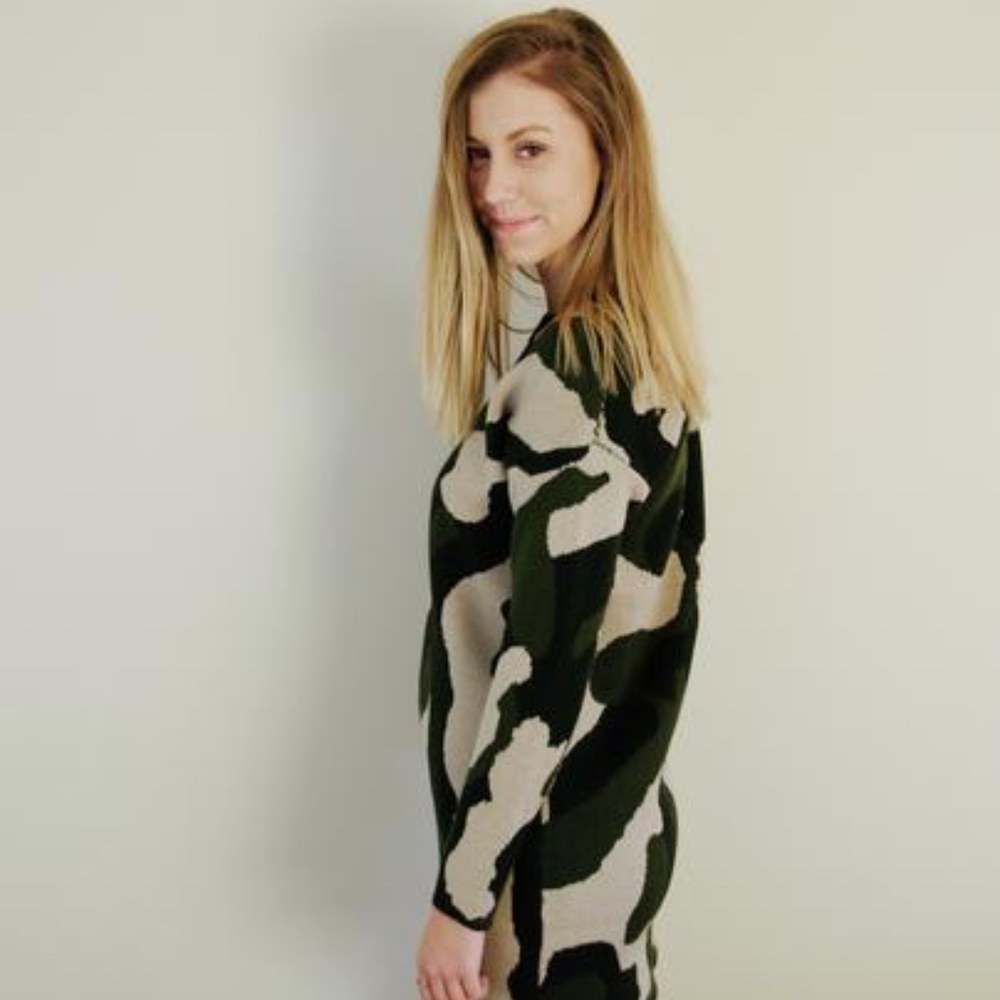 Camo Sweater Dress